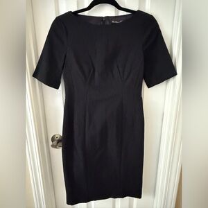Brooks Brothers Classic Black Sheath Dress 4P